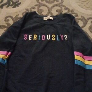 Kids "Seriously?" Long Sleeve Shirt - Navy